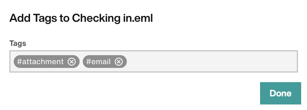 Add Tags modal