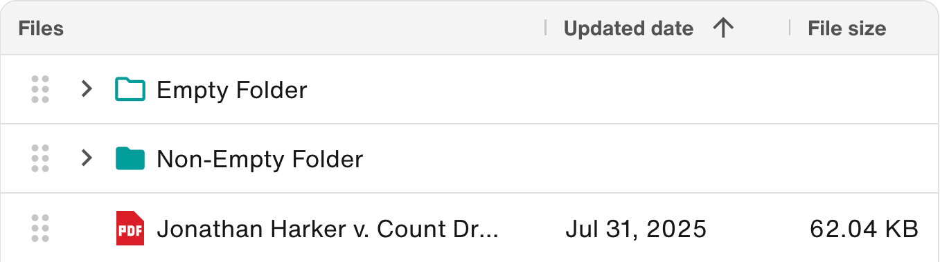 Empty folder with outlined icon, and non-empty folder with filled-in icon