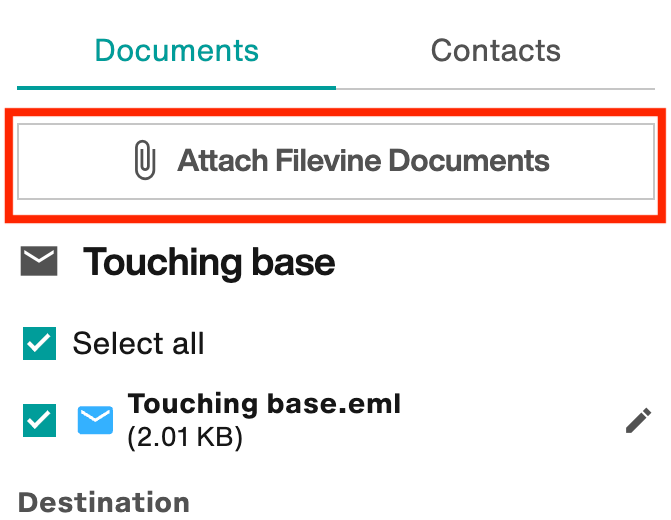 Attach Filevine Documents