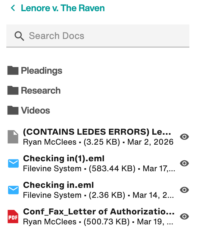 Preview or attach project documents