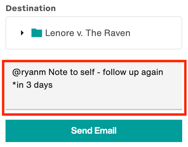 Comment text: @ryanm Note to self - follow up again *in 3 days