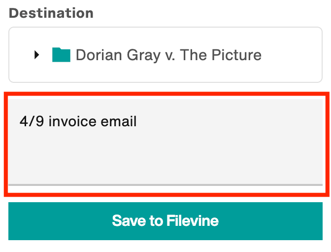 Comment text: 4/9 invoice email