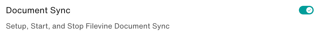 Document Sync: Toggle on to grant access