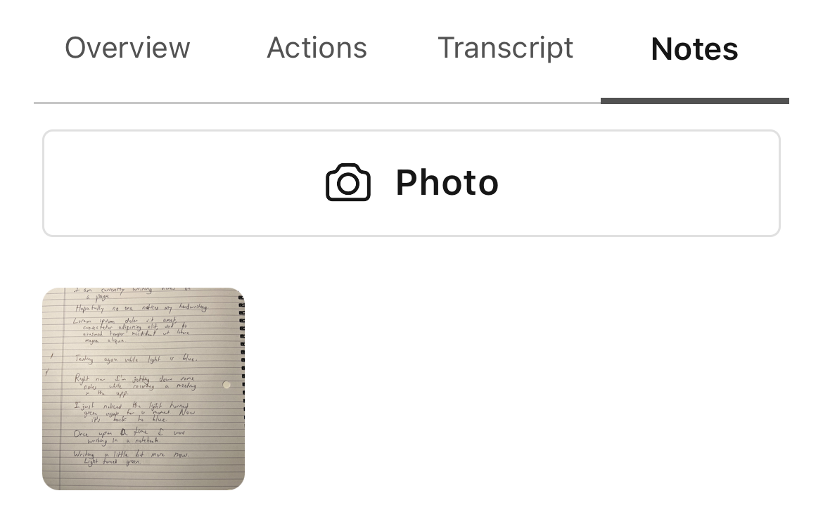 Notes tab