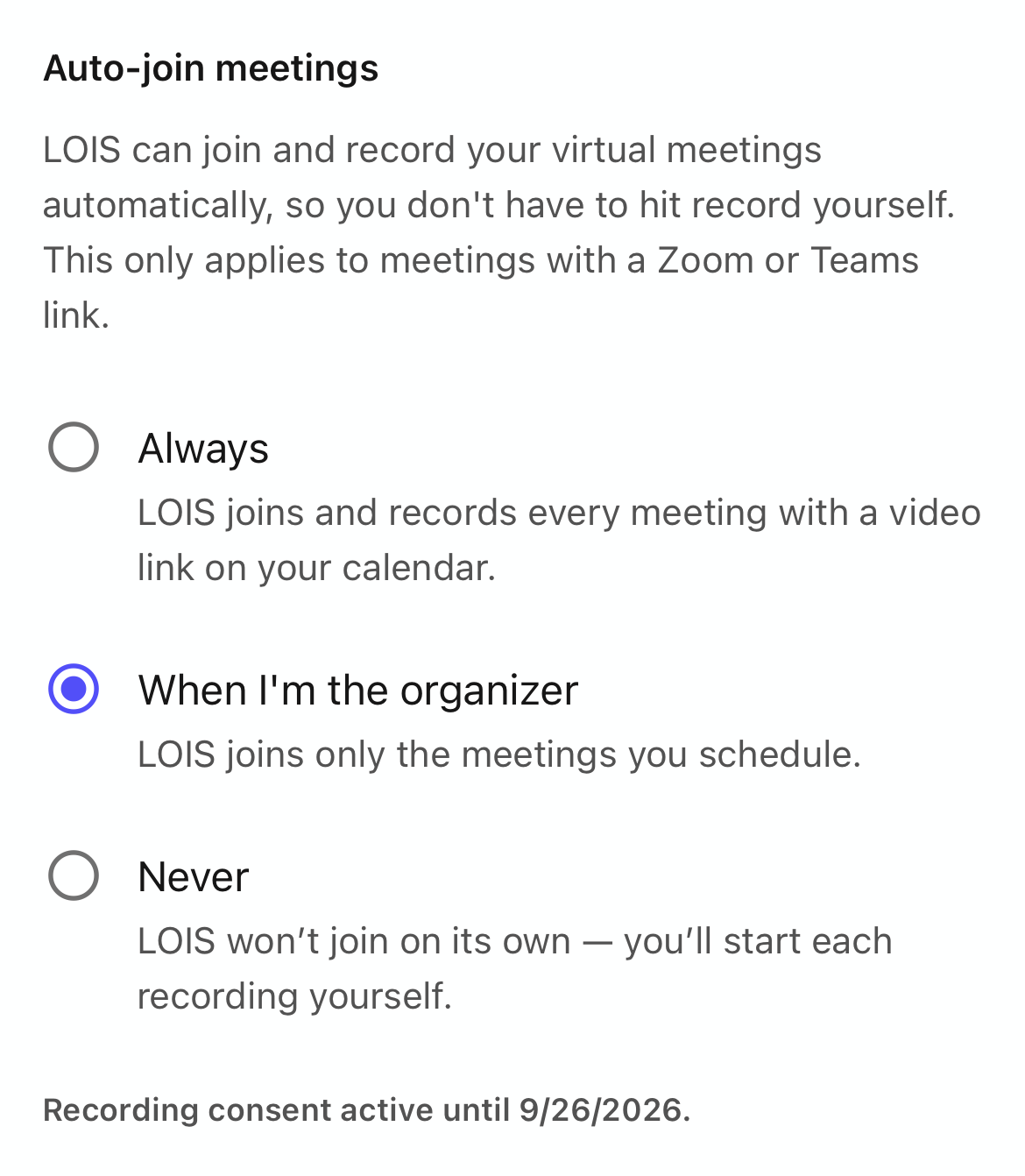 Auto-join settings