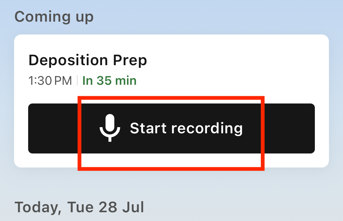 Start recording