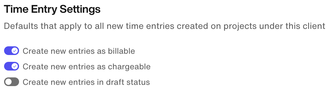 Time Entry Settings