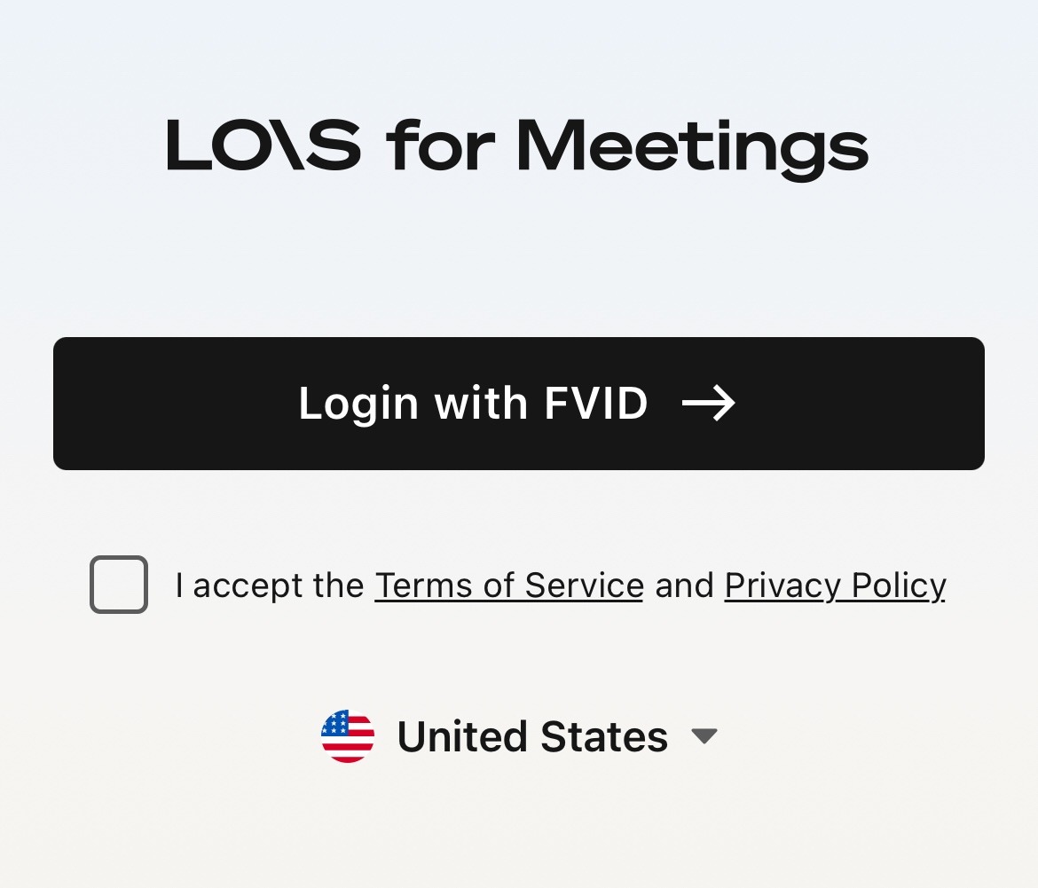 Choose region and tap Login with FVID