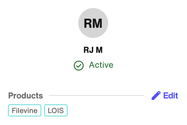 User with Filevine and LOIS product access