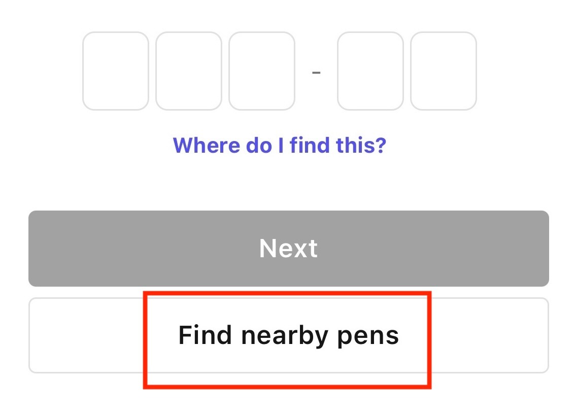 Find nearby pens
