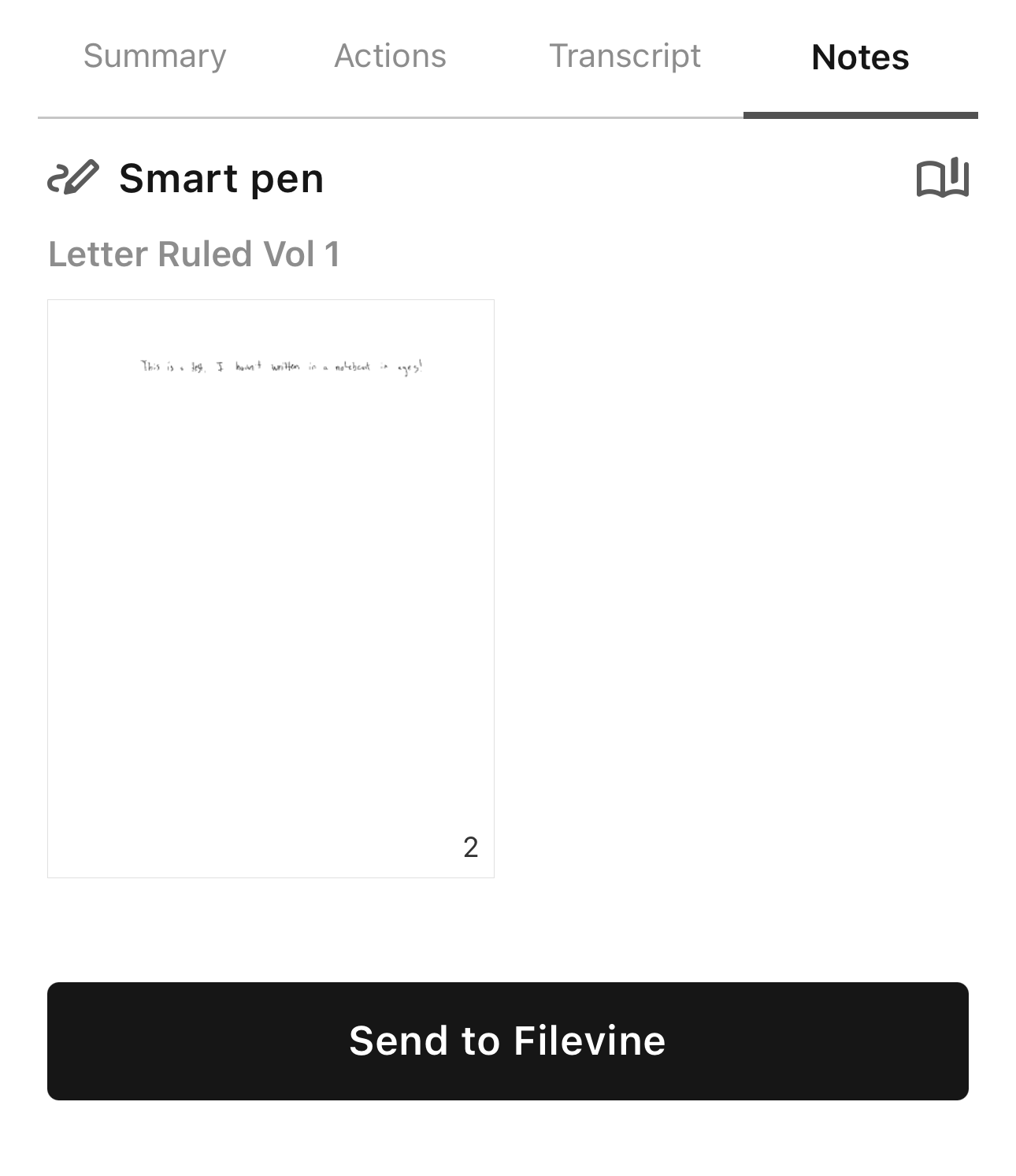 Notes tab