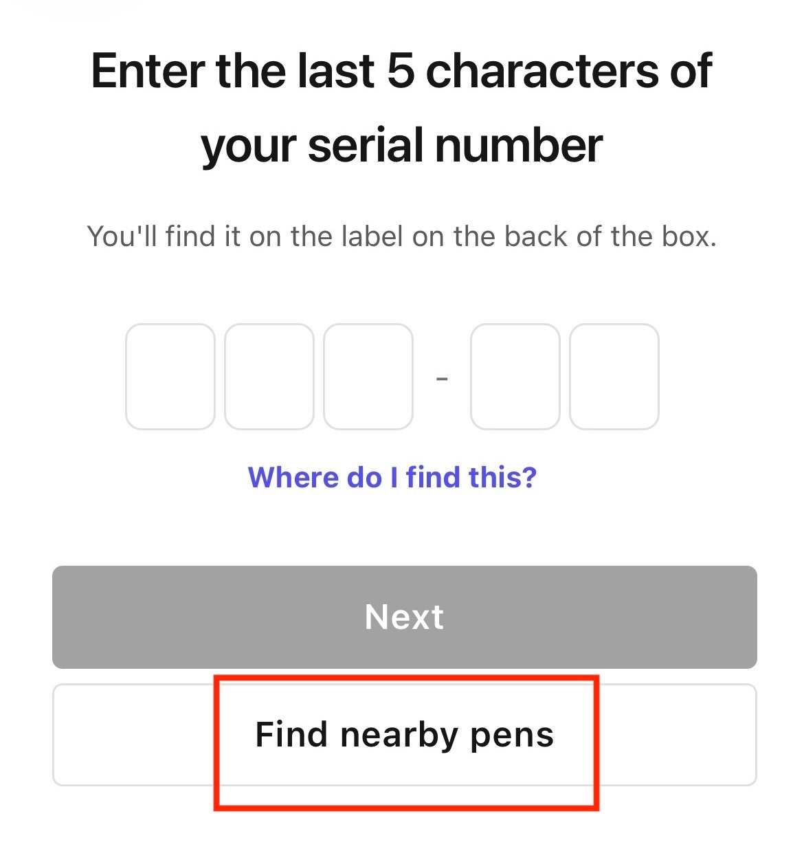 Find nearby pens